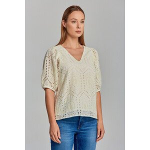 KOŠILE GANT D2. EMBROIDERY ANGLAISE TOP bílá 38