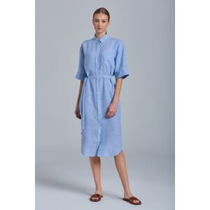ŠATY GANT D2. LINEN CHAMBRAY SHIRT DRESS modrá 38