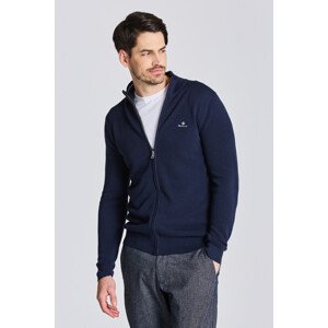 SVETR GANT COTTON PIQUE ZIP CARDIGAN modrá XL