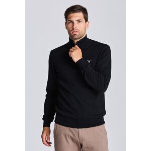 SVETR GANT D2. COTTON WOOL HALFZIP černá L