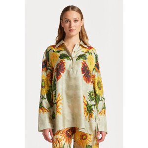 KOŠILE GANT REL SUNFLOWER PRINT SILK POPOVER hnědá 34