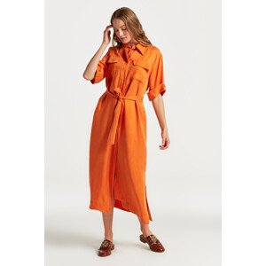 ŠATY GANT REL SS FLAP POCKET SHIRT DRESS oranžová 38