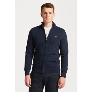 SVETR GANT CASUAL COTTON ZIP CARDIGAN modrá XXL