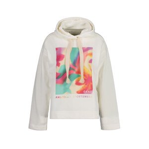 MIKINA GANT RELAXED FLORAL GRAPHIC HOODIE bílá XS
