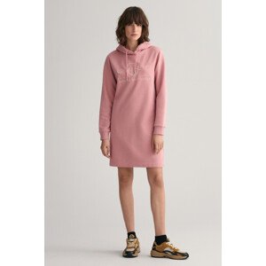 MIKINOVÉ ŠATY GANT REG TONAL SHIELD DRESS růžová XL