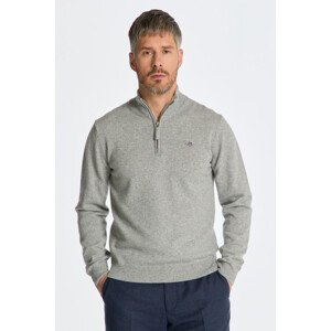 SVETR GANT SUPERFINE LAMBSWOOL HALF ZIP šedá L