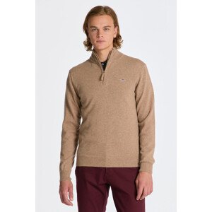 SVETR GANT SUPERFINE LAMBSWOOL HALF ZIP hnědá M