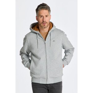 MIKINA GANT SHERPA FLEECE ZIP HOODIE šedá M