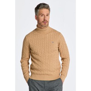 ROLÁK GANT COTTON CABLE TURTLE NECK hnědá L