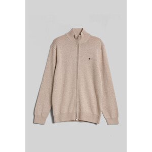 SVETR GANT CASUAL COTTON ZIP CARDIGAN hnědá M