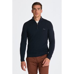 SVETR GANT COTTON PIQUE HALFZIP modrá XXS