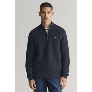 SVETR GANT TEXTURED COTTON H-ZIP modrá S