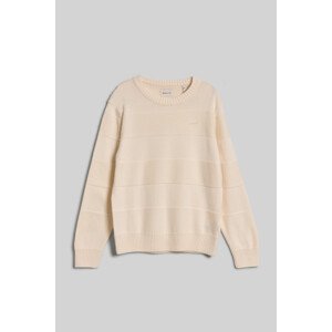 SVETR GANT TONAL BARSTRIPED COTTON C-NECK bílá L