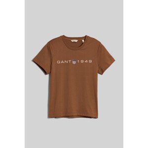 TRIČKO GANT REG PRINTED GRAPHIC T-SHIRT hnědá XS