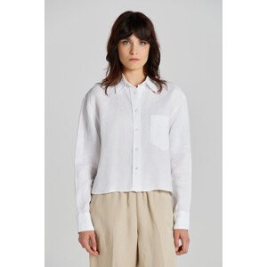 KOŠILE GANT REL CROPPED LINEN SHIRT bílá 34