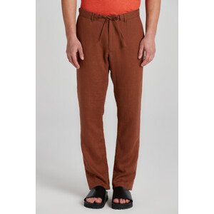 KALHOTY GANT RELAXED LINEN DS PANTS hnědá L