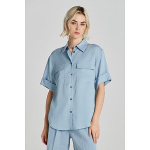 KOŠILE GANT REL POCKET SS SHIRT modrá 44