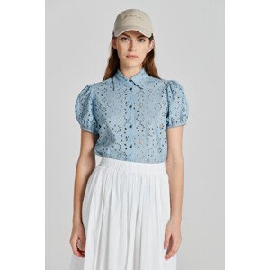 HALENKA GANT REG BRODERIE ANGLAISE SS SHIRT modrá 34