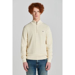 SVETR GANT STRIPE TEXTURED COTTON H-ZIP bílá M