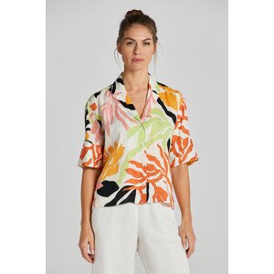 KOŠILE GANT REL PALM PRINT SS LINEN SHIRT žlutá 32