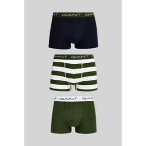 SPODNÍ PRÁDLO GANT STRIPE TRUNK 3-PACK zelená S