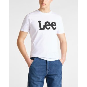 Pánské triko LEE L65QAI12 WOBBLY LOGO TEE WHITE Velikost: XL