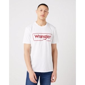Pánské triko WRANGLER W70JD3989 FRAME LOGO TEE WHITE Velikost: L