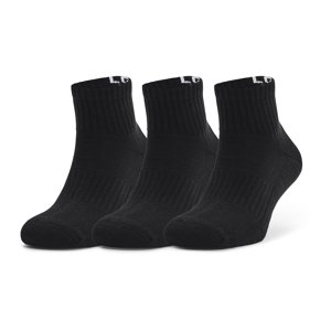 Ponožky Under Armour Core QTR 3-Pack Black/ White M