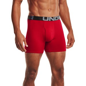 Boxerky Under Armour Charged Cotton 6In 3 Pack Red/ Academy/ Mod Gray Medium Heather S
