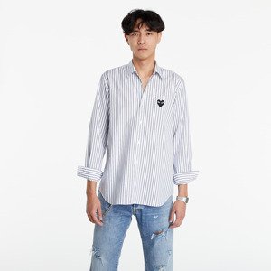 Košile Comme des Garçons PLAY Black Heart Striped Shirt Light Blue/ White/ Black XXL