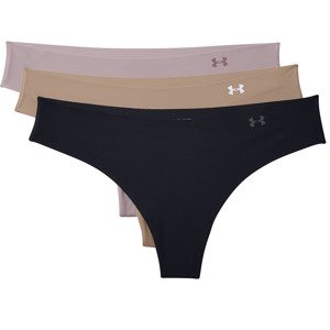 Kalhotky Under Armour PS Thong 3-Pack Black/ Beige/ Graphite XS