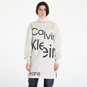 Šaty Calvin Klein Jeans Disrupted Logo Roll Beige M