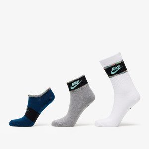 Ponožky Nike Everyday Essentials Multi-Height Socks 3-Pack White/ Grey/ Blue S
