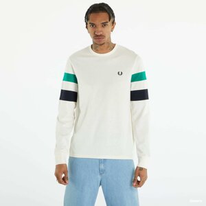 Tričko FRED PERRY Panelled Sleeve LS T-shirt Ecru L