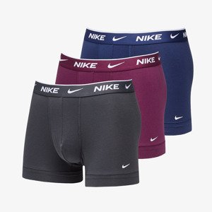 Boxerky Nike Dri-FIT Trunk 3-Pack Midnight Navy/ Bordeaux/ Anthracite M