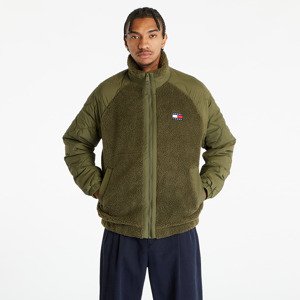 Bunda Tommy Jeans Mix Media Sherpa Jacket Drab Olive Green S