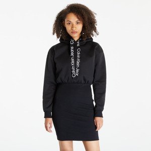 Šaty Calvin Klein Jeans Logo Tape Hooded Sweatshirt Dress Black XL