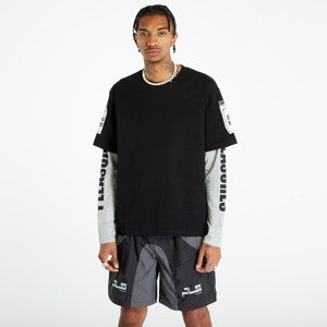 Tričko PLEASURES Becuz Layered Long Sleeve Black/ Grey S