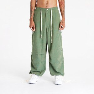 Kalhoty PLEASURES Visitor Wide Fit Cargo Pants Green 34