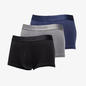 Boxerky Calvin Klein Low Rise Trunk 3-Pack Black/ Blue Shadow/ Grey Sky S