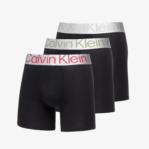 Boxerky Calvin Klein Reconsidered Steel Cotton Boxer Brief 3-Pack Black/ Grey Heather S