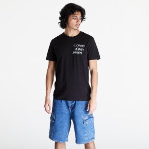 Tričko Calvin Klein Jeans Diffused Stacked Short Sleeve Tee Black L