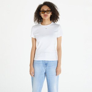 Tričko Tommy Jeans Slim Essential Rib Short Sleeve Tee White XS