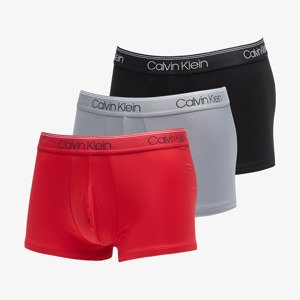 Boxerky Calvin Klein Microfiber Stretch Wicking Technology Low Rise Trunk 3-Pack Black/ Convoy/ Red Gala S