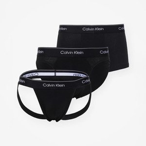 Boxerky Calvin Klein Cotton Stretch Low Rise Jock Strap 3-Pack Black M