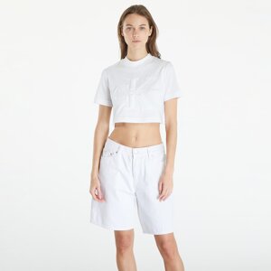Tričko Calvin Klein Jeans Premium Monologo Cropped T-Shirt White XS