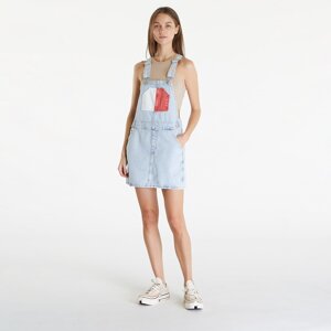 Šaty Tommy Jeans Dungaree Flag Dress Denim Light L