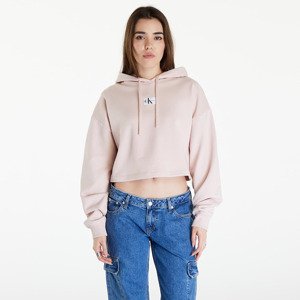 Mikina Calvin Klein Jeans Woven Label Hoodie Sepia Rose M