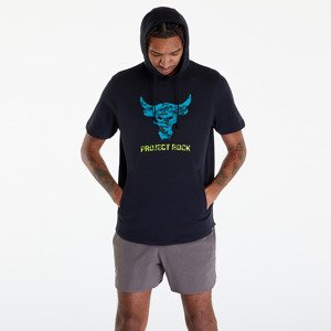 Mikina Under Armour Project Rock Payoff Short Sleeve Terry Hoodie Black/ Coastal Teal L