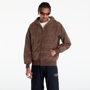 Mikina PLEASURES Signal Zip Up Hoodie Brown M